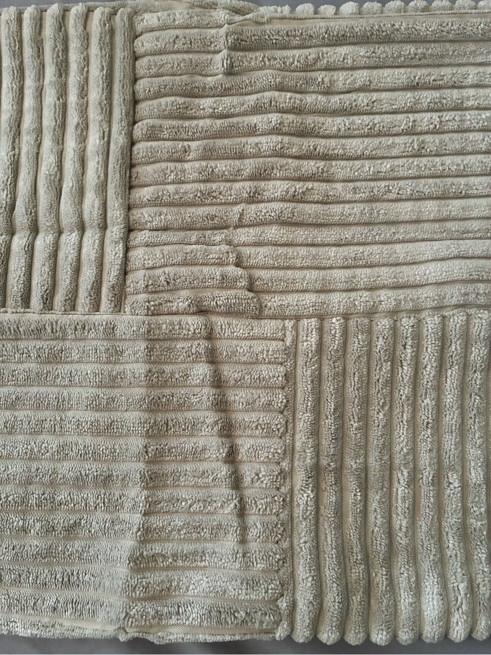 Set of 2 Grayish Brown Ribbed Velour textured Rectangle Pillow Covers.   24 x 12